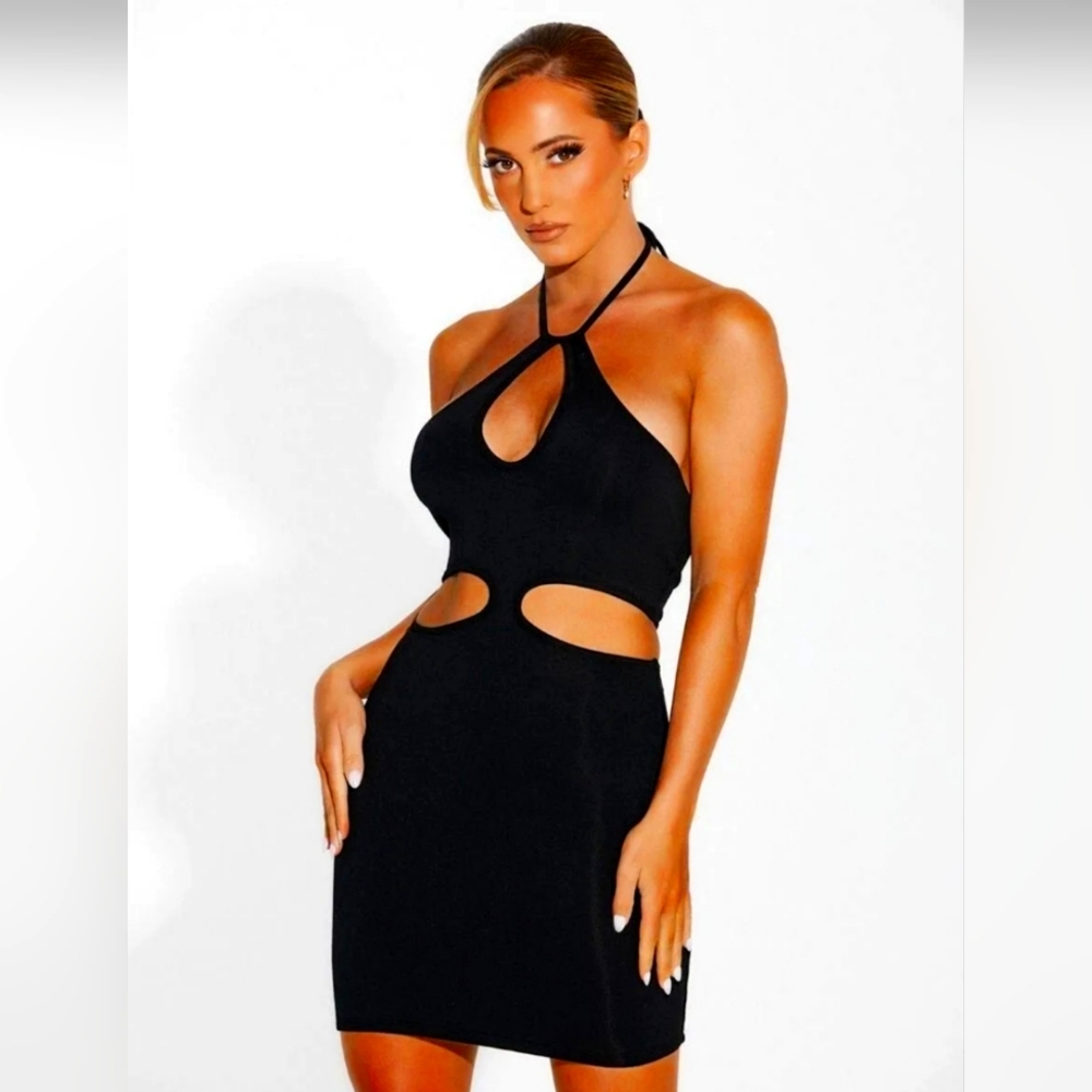 NAKED WARDROBE HALTER DRESS